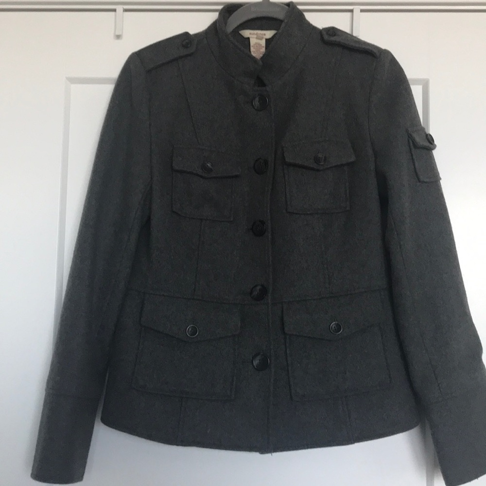 Sundance wool blend military style jacket